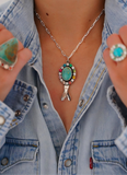 Kingman Turquoise and Gem Pendent