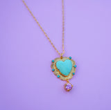 Turquoise Heart Necklace (18”)