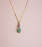 Gem and Turquoise Gold Necklace (18”)