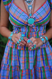 Kingman Turquoise and Crystal Cuff