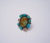 Royston Turquoise and Gem Cluster Ring (Size 9)