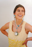 Turquoise and Crystal Necklace (18”)