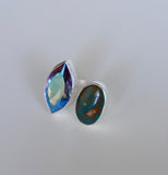 Crystal and Turquoise Ring (Size 8.5)