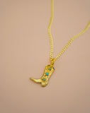 Turquoise Boot Necklace (18”)