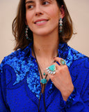 Kingman Turquoise Concho Hoops