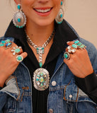Kingman Turquoise Concho Earrings