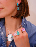 Turquoise and Gem Earrings