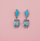 Turquoise and Gem Earrings