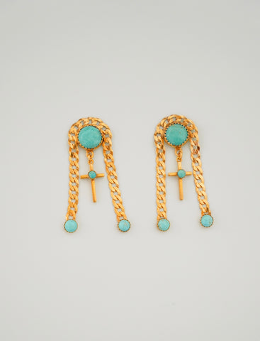 Turquoise and Gold Vermeil Earrings