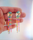 Butterfly and Turquoise Crystal Earrings