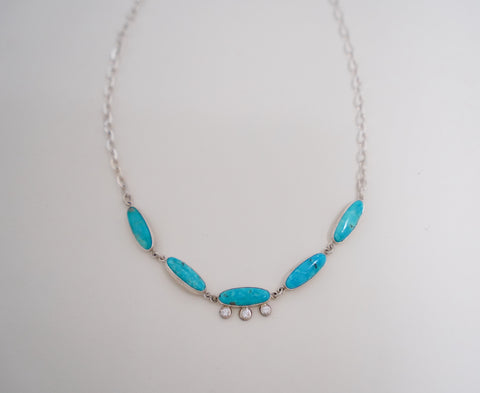 Kingman Turquoise and Gem Necklace (17”)