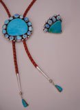 Kingman and Golden Hill Turquoise Cluster Bolo