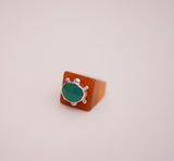 Turquoise and Brown Resin Ring (7)