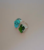 Adjustable Gem and Turquoise Ring (8.5)