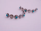 Kingman Turquoise Concho Hoops