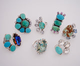 Kingman Turquoise and Gem Ring (Size 7)