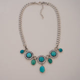 Kingman Turquoise and Gem Necklace (16-18”)