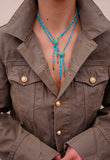 The Gold and Turquoise Beaded Bolo