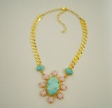 Gold Vermeil Turquoise and Gem Necklace