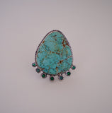 Royston Turquoise and Gem Ring (Size 6.5)