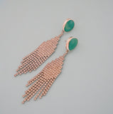 Kingman Turquoise and Rhinestone Earrings