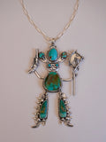 Turquoise Cowboy and Stick Horse Statement Necklace