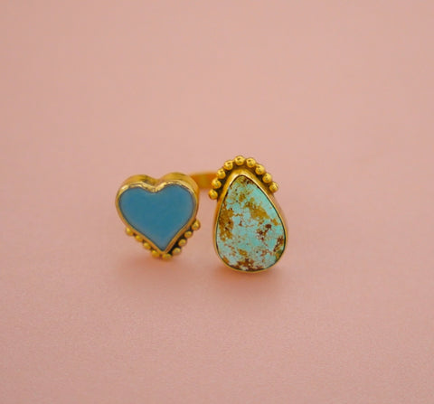 Turquoise & Heart Statement Ring (8)