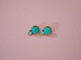 Gem and Turquoise Gold Earrings