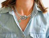 Sterling Vintage Buckle Necklace (18.5”)