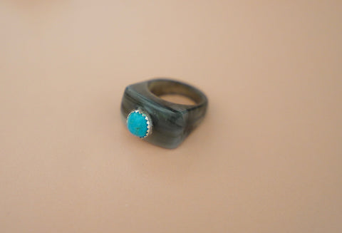 Kingman Turquoise Ring (Size 7.5)