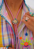 Seashell, Gem and Turquoise Bolo