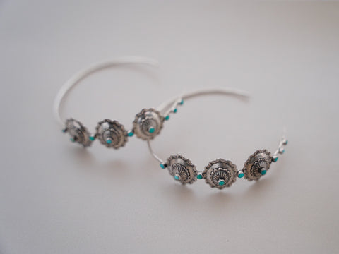 The Turquoise Concho Hoops