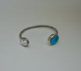 Kingman Turquoise and Crystal Cuff