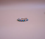 Turquoise and Mixed Stone Eternity Band (Size 7.5)