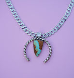 Gem & Turquoise Naja Necklace (16.5”-18”)