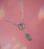 The Original MUD Turquoise and Gem Buckle Necklace