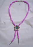 Turquoise Flower Beaded Bolo