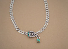 Sterling Vintage Buckle Necklace