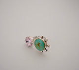 Adjustable Crystal and Turquoise Ring (7.5)