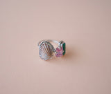 Seashell, Gem and Turquoise Ring (8.5)