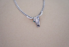 Bull Skull Necklace (16”)