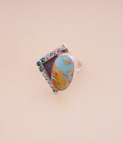 Royston Turquoise and Gem Ring (Size 8)