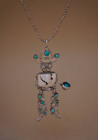 Turquoise Cowboy Statement Necklace