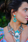 Turquoise and Crystal Beaded Necklace