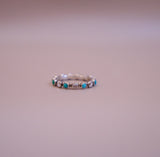 Kingman and Rose Cut Moissanite Eternity Band (Size 7)