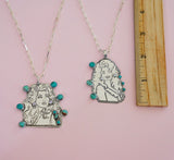 Hand-Carved Queen of Country Pendent