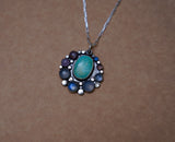 Gem and Turquoise Pendent (18”)