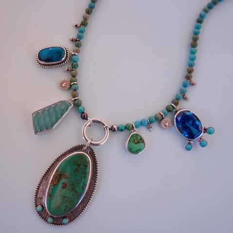 Turquoise Statement Necklace (18”)