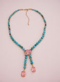 Gem and Turquoise Gold Plated Bolo