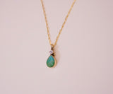 Gem and Turquoise Gold Necklace (18”)